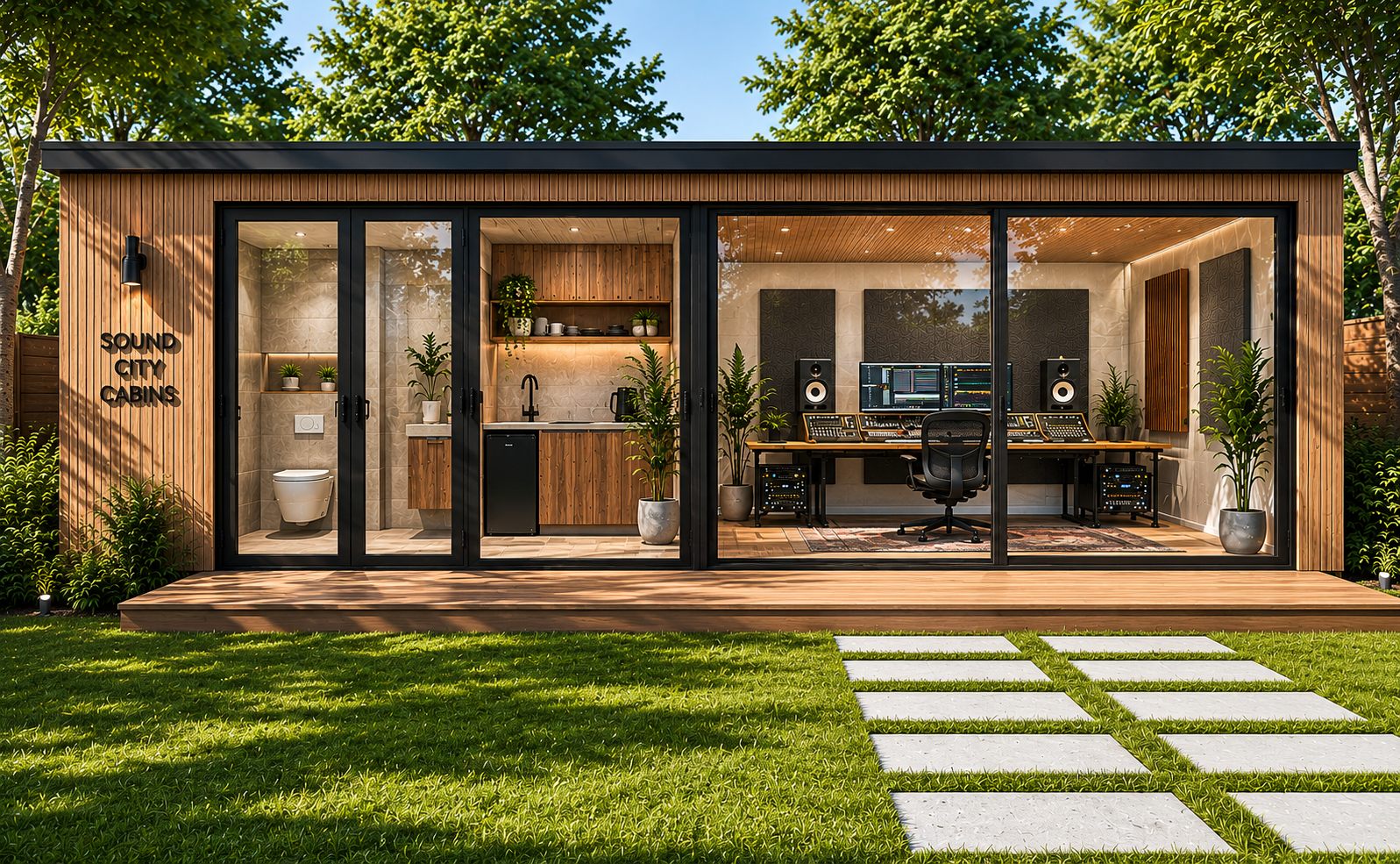 Sound City Cabins — Muziekstudio SCC, complete productiestudio cabin